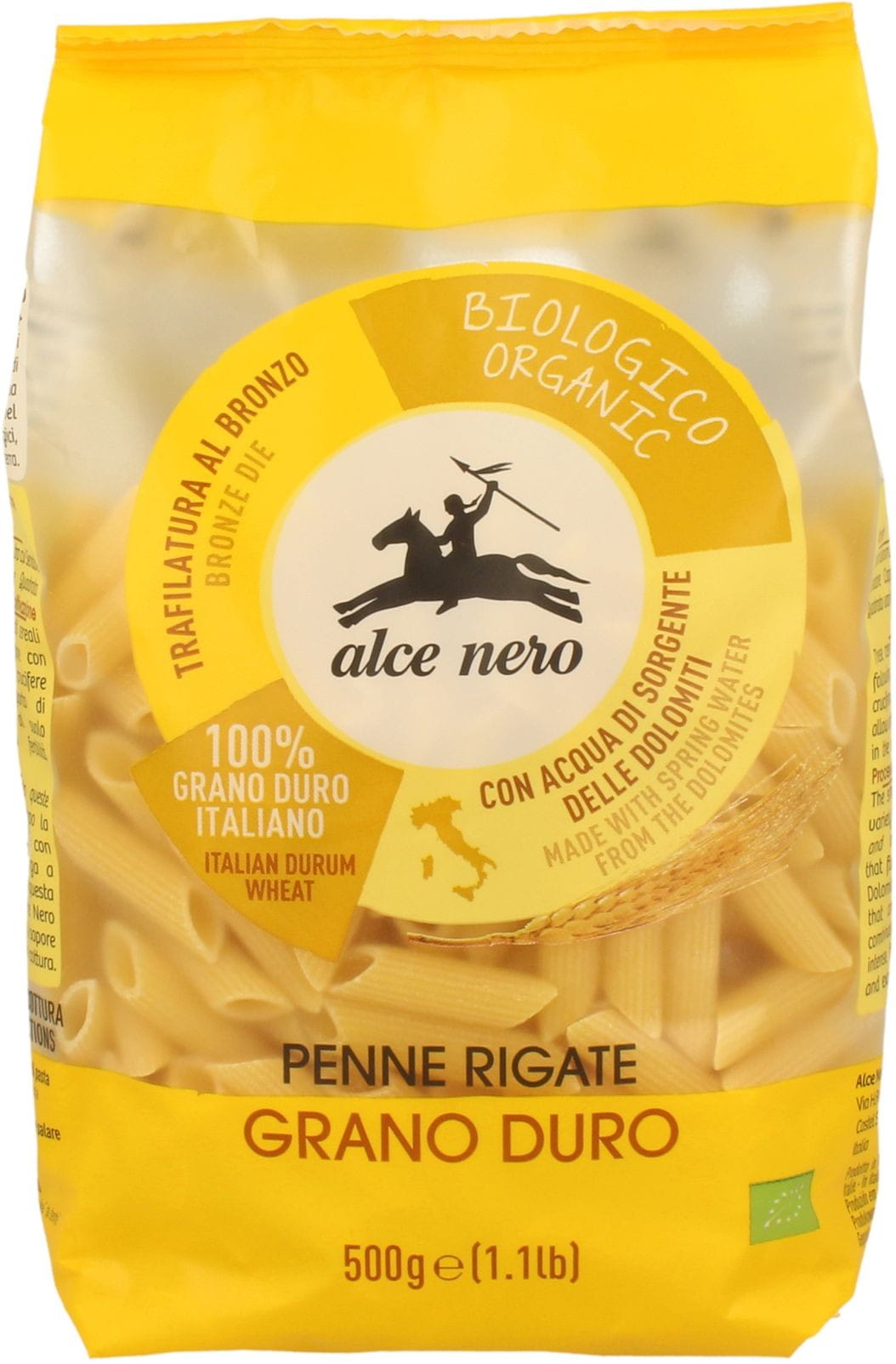 Penne (semoule) pâtes BIO 500 g - ALCE NERO