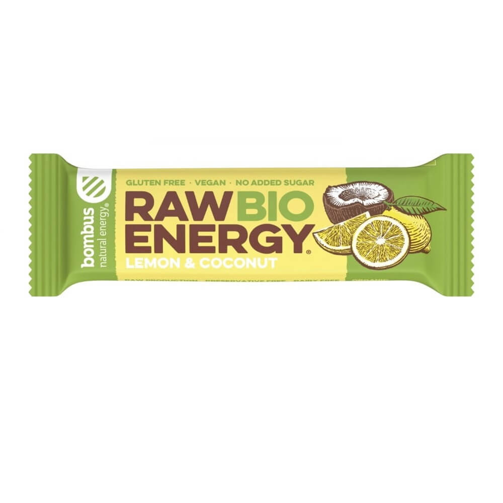 Barre énergétique crue BIO citron coco sans gluten 50 g BOMBUS