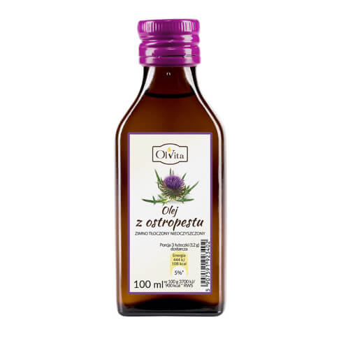 Huile de Chardon Marie, pressée à froid et brute 100ml OLVITA