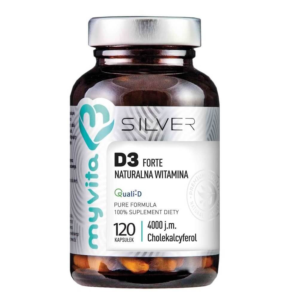 Vitamine D3 FORTE 4000j.m. 100mcg 120 gélules MYVITA ARGENT PURE