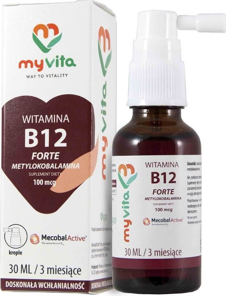 Vitamine B12 FORTE méthylcobalamine 100mcg gouttes 30ml MYVITA