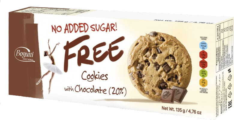 Biscuits au chocolat sans sucre 20% 135 g BOGUTTI