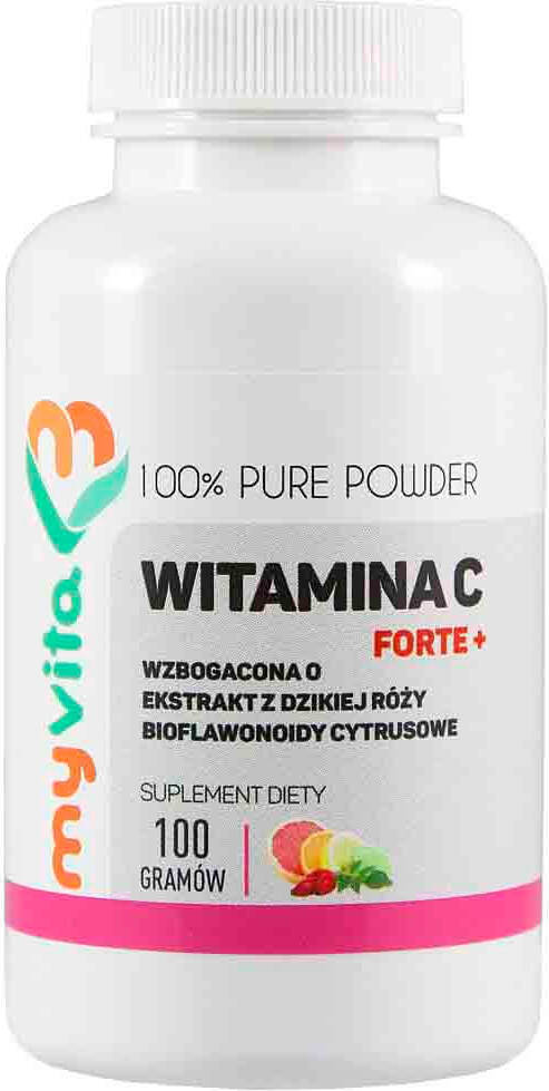 Vitamine C FORTE + extrait de rose sauvage et bioflavonoïdes d'agrumes 100g MYVITA