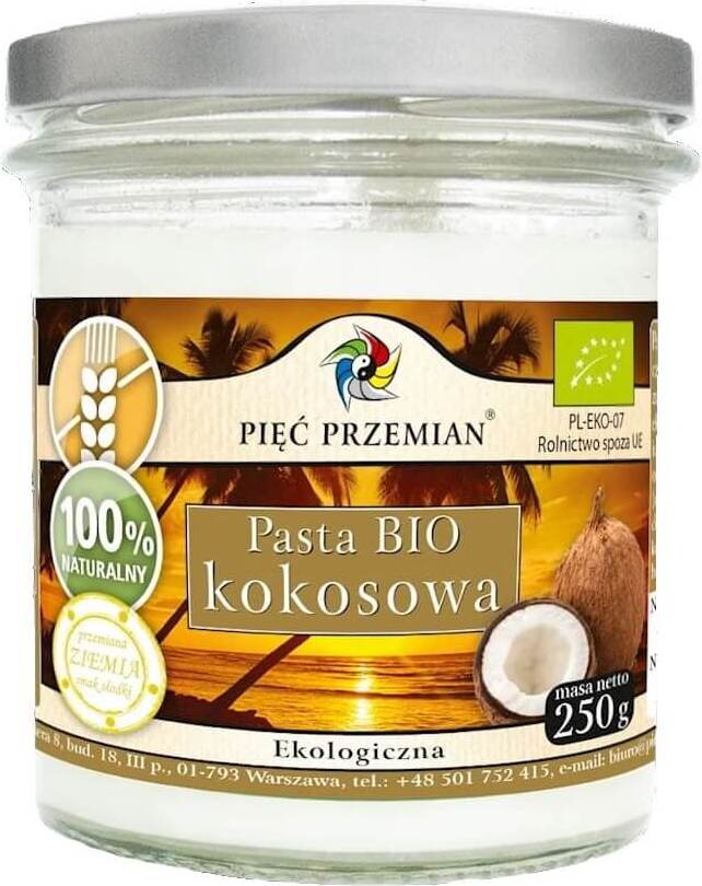 Pâte de coco sans gluten BIO 250 g - CINQ CHANGEMENTS