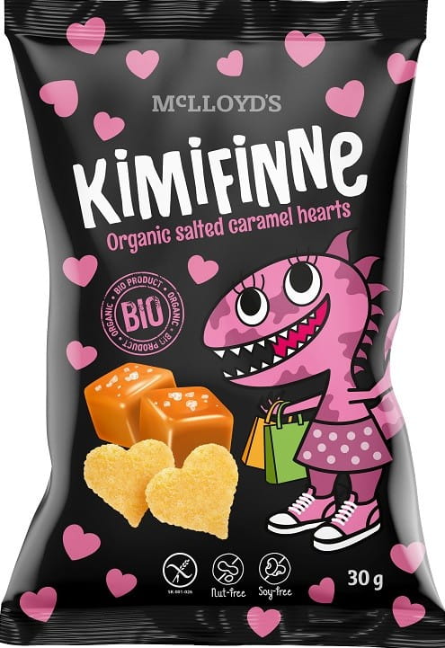 Chips de maïs au goût caramel salé sans gluten BIO 30 g KIMIFINNE