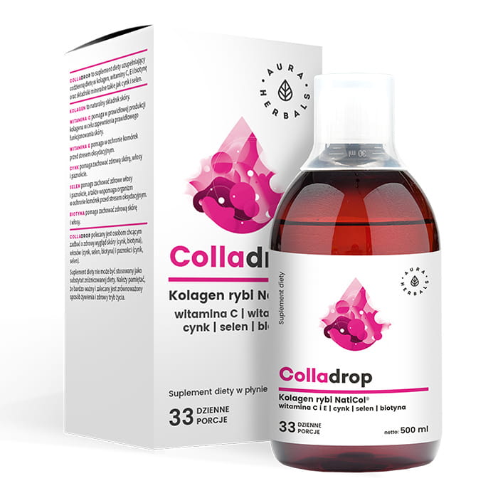 Colladrop collagène de poisson naticol® avec vitamine C en liquide 500 ml AURA HERBALS