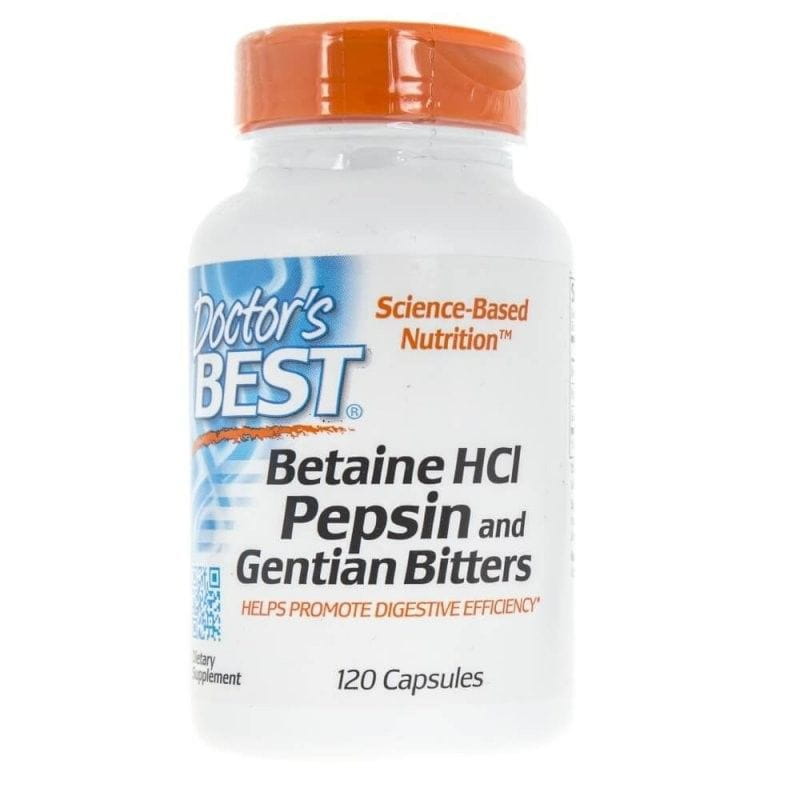Bétaïne HCL et pepsine et racine de gentiane 120 gélules DOCTOR'S BEST