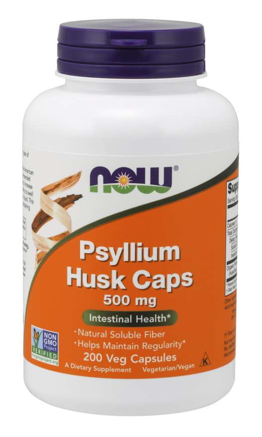 Capsules de cosse de psyllium cosse de psyllium 500 MG 200 gélules NOW FOODS