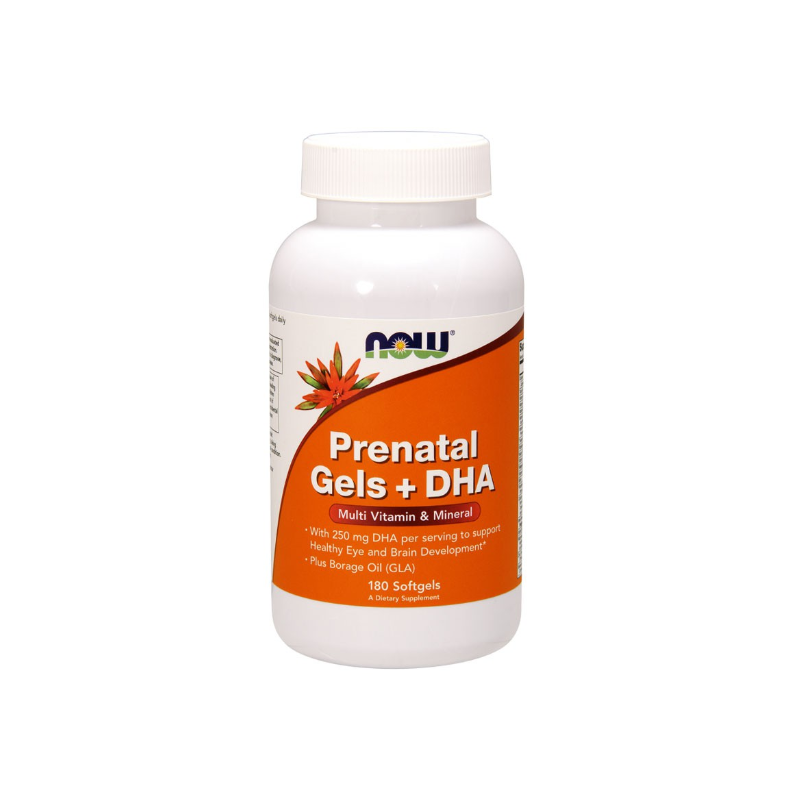 Gels prénataux et DHA vitamines et minéraux prénataux et DHA 180 gélules NOW FOODS
