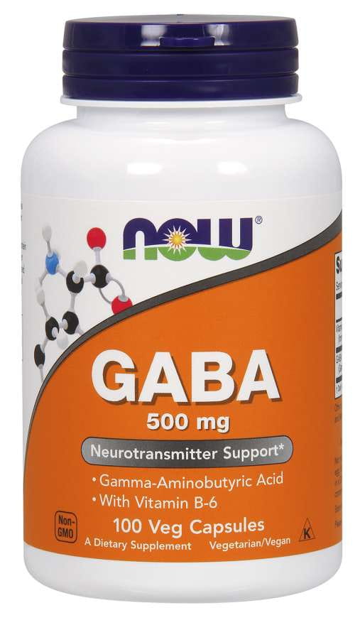 Gaba Gamma Acide Aminobutyrique 500 MG et Vitamine B6 100 gélules NOW FOODS