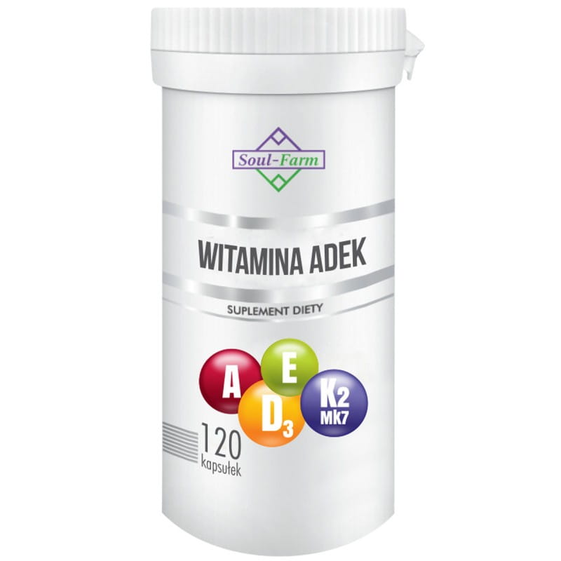 Vitamine ADEK 120 gélules (800 mcg + 50 mcg + 12 MG + 75 mcg) - SOUL FARM