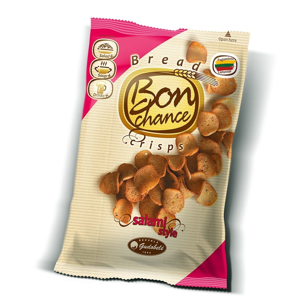 Chips de pain au goût de salami 120 g