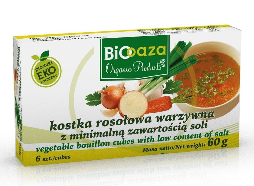 Cube de bouillon de légumes avec une teneur minimale en sel BIO 60g - BIO OASIS