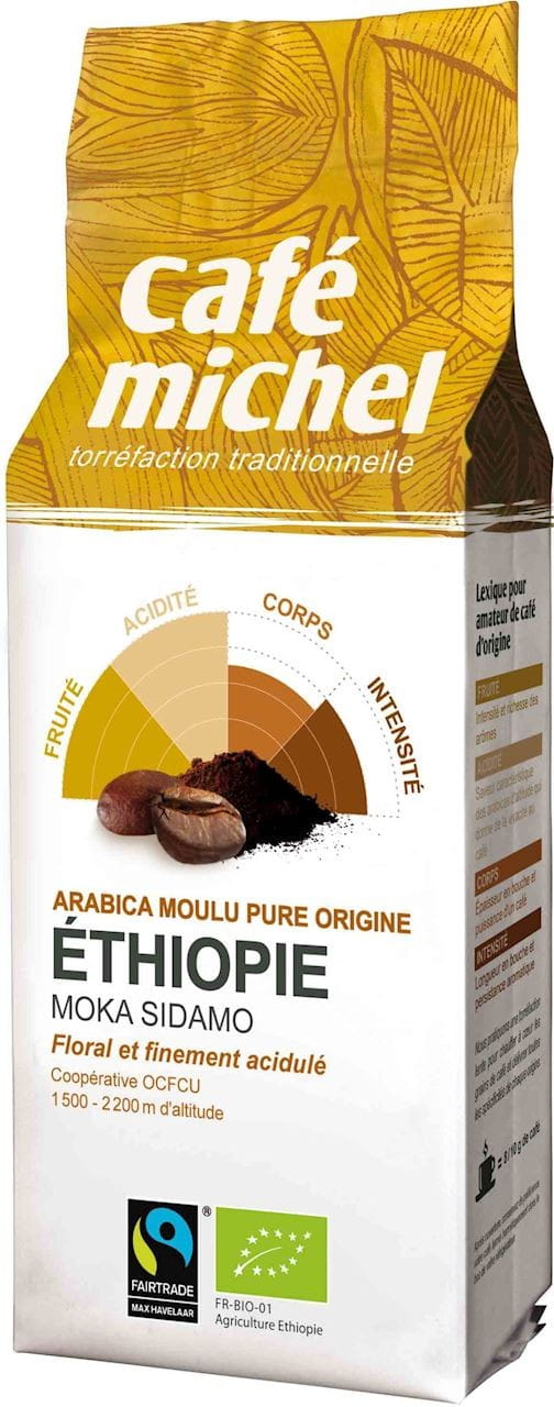 Café moulu arabica moka sidamo ethiopia commerce équitable BIO 250 g - CAFE MICHEL