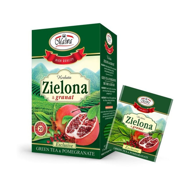 Zelený čaj + granátové jablko fix 20 x 15g MALWAV