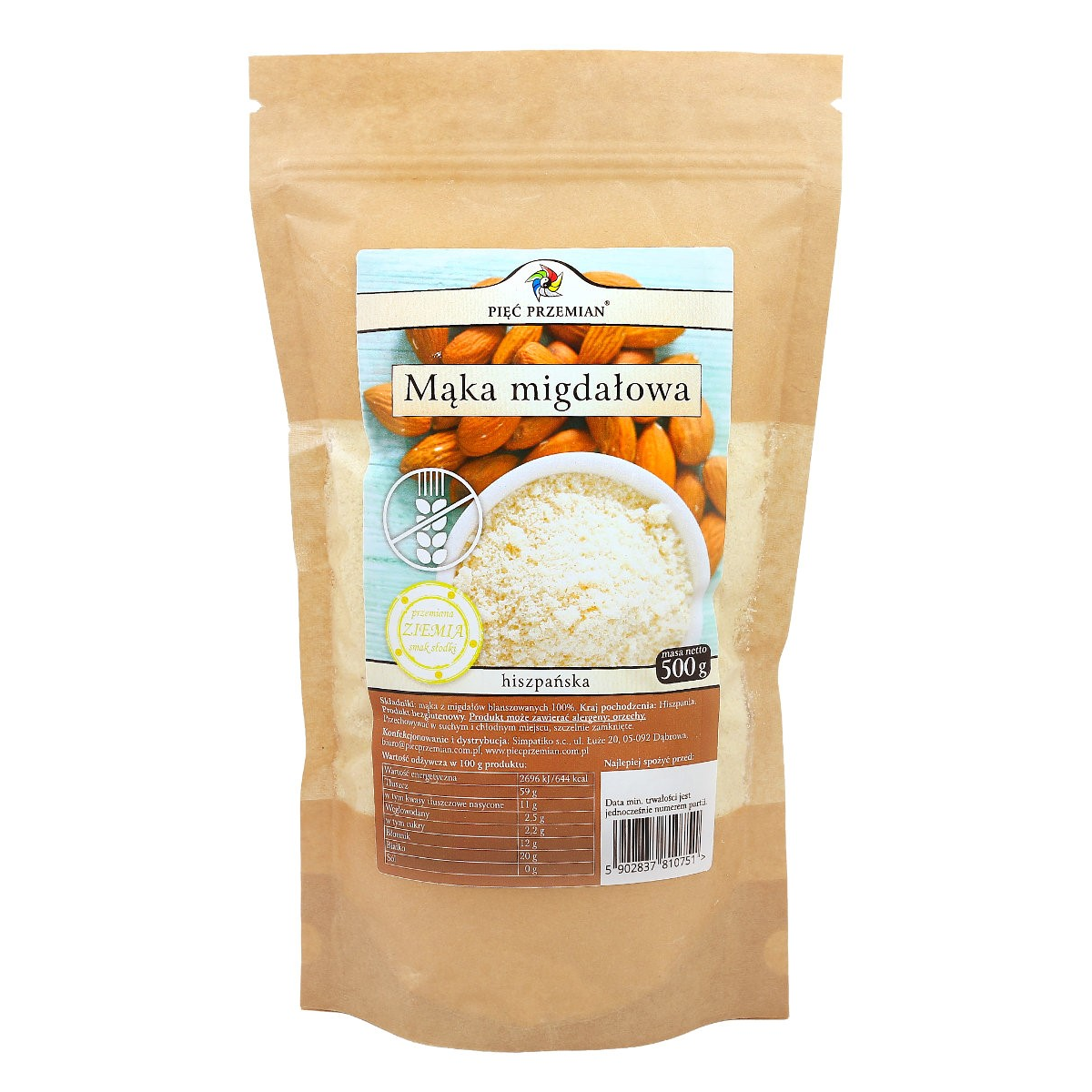Farinha de amêndoa sem glúten 500g CINQ CHANGEMENTS