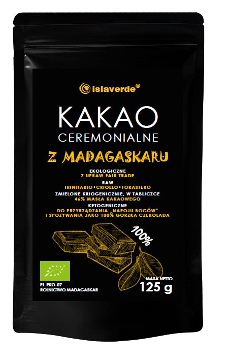 CACAO CERIMONIALE TAB BIO 125 g - ISLAVERDE (SEGURA)