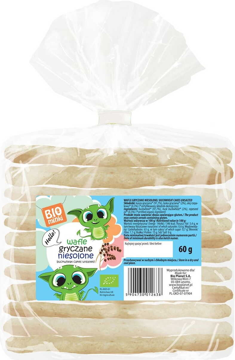 GAUFRES AU SÉVÉRIE NON SALÉES BIO 60 g - BIOMINKI DDM: 12-2026