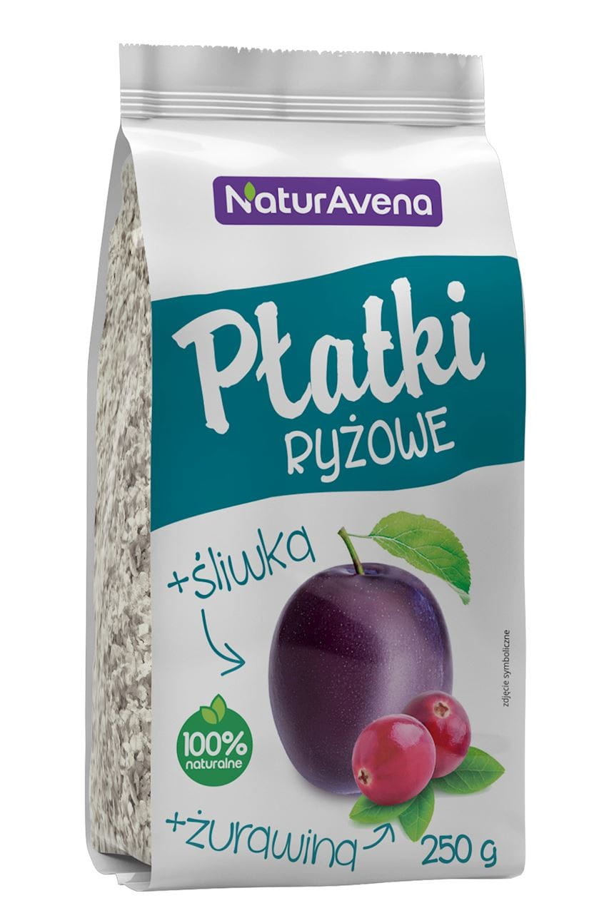 FLOCONS DE RIZ À LA CANNEBERGE ET À LA PRUNE 250 g - NATURAVENA DDM: 12-2026