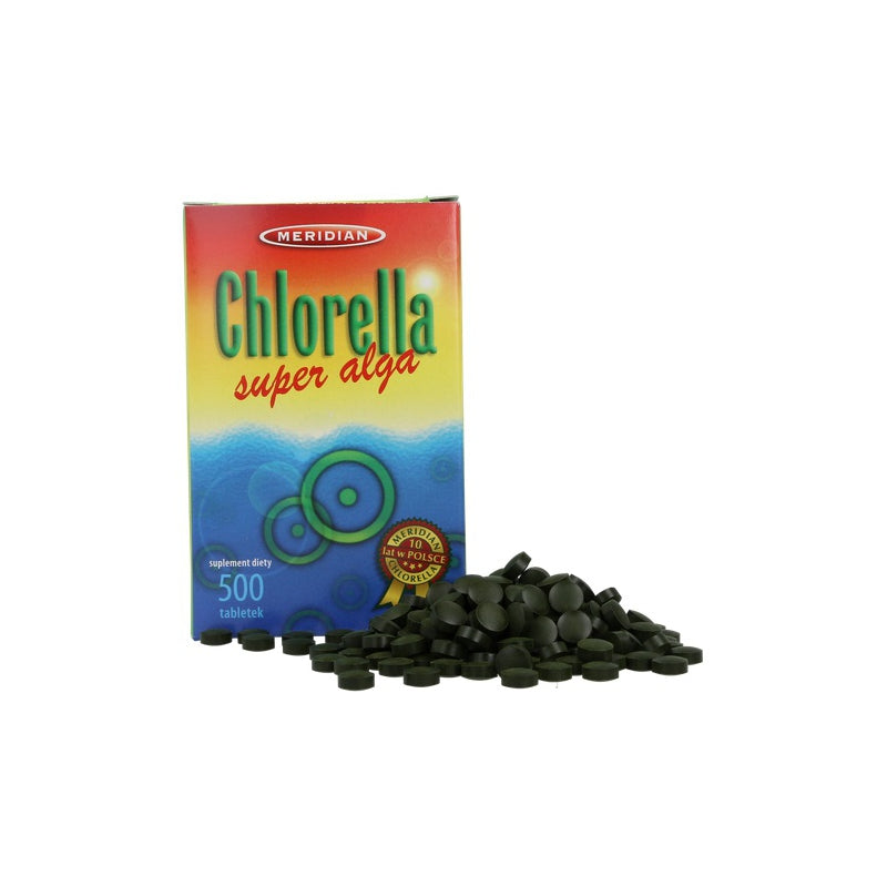 Pressed Algae Chlorella 500 tab. (broken cell wall) MERIDIAN