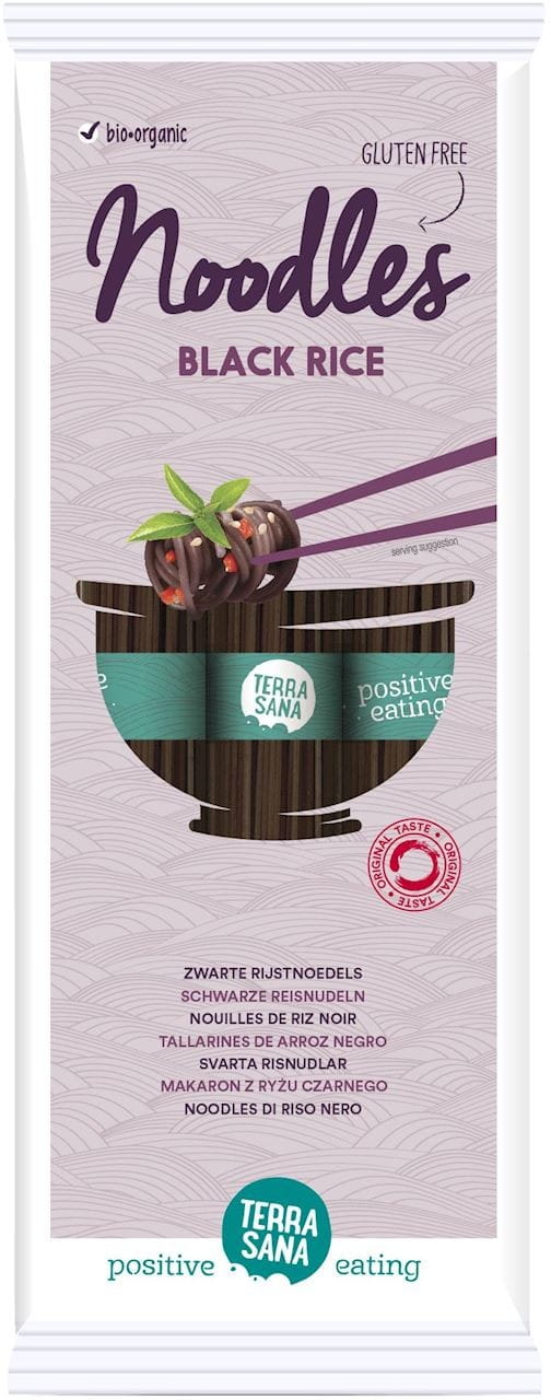 Nouilles de riz sans gluten (riz noir) BIO 250 g - TERRASANA