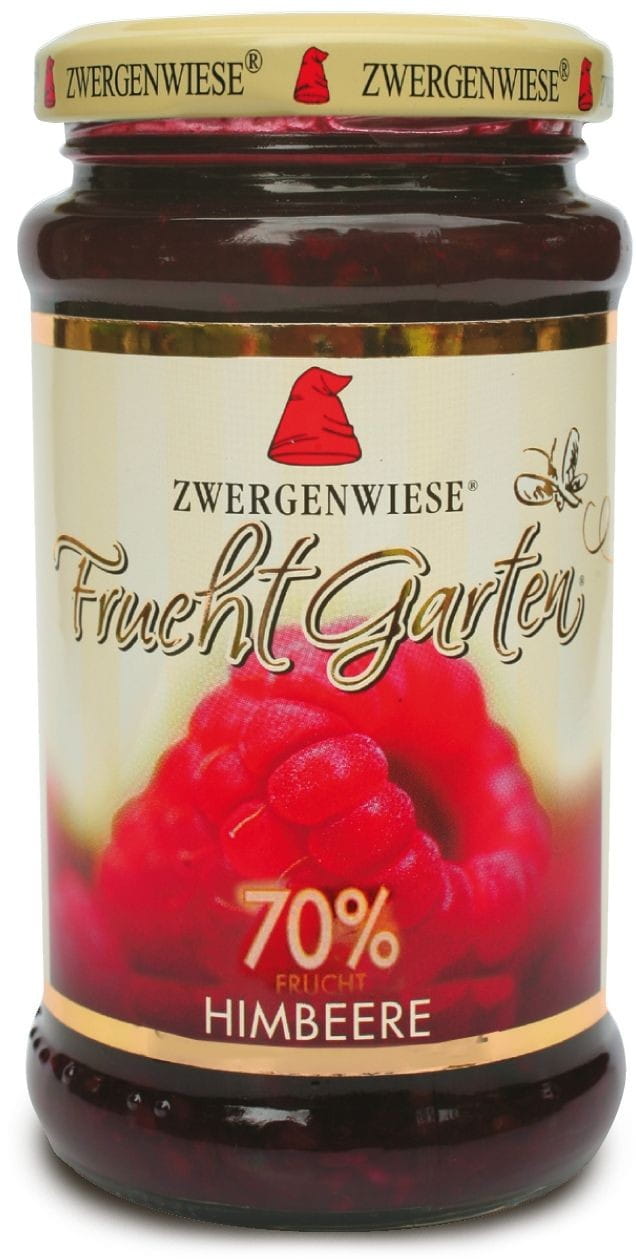 Mousse aux framboises (70% de fruits) sans gluten BIO 225 g - ZWERGENWIESE