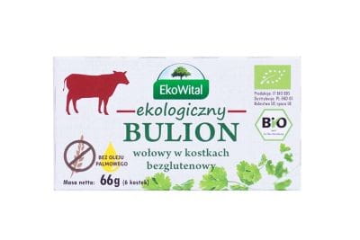Bouillon de dés de bœuf sans huile de palme sans gluten BIO 66 g EKOWITAL