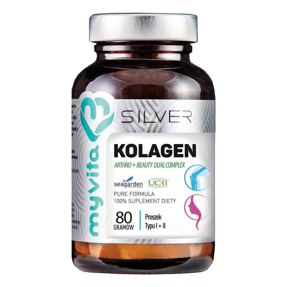 Collagène arthro + beauté double complexe collagène norvégien type I et II poudre 80g MYVITA SILVER PURE