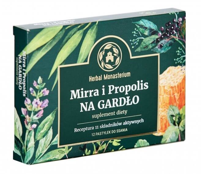 Myrrhe et propolis pour la gorge de 12 pastilles HERBAL MONASTERIUM
