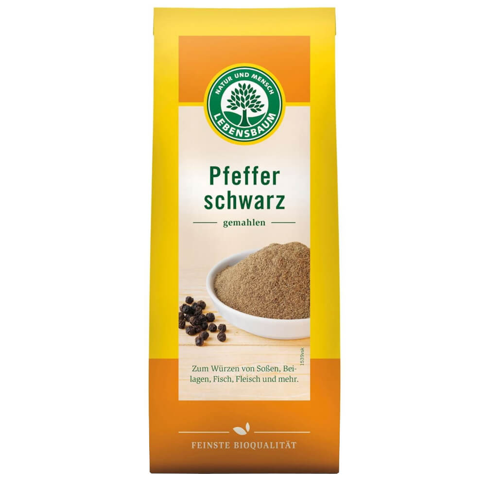 Poivre noir moulu BIO 50 g - LEBENSBAUM