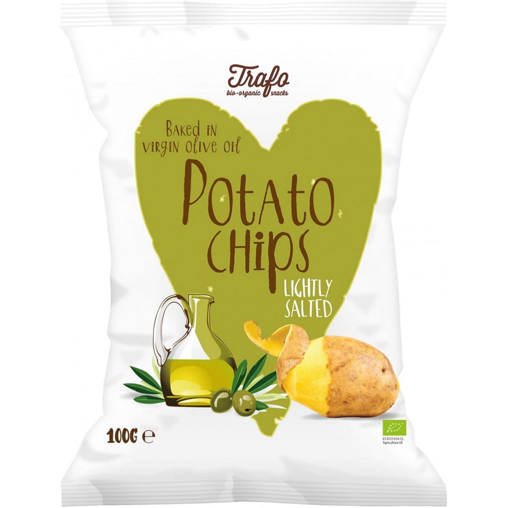 Chips de pommes de terre cuites à l'huile d'olive BIO 100 g - TRAFO