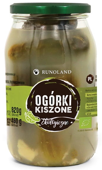 Concombres marinés à faible teneur en sel BIO 820 g (460 g) - RUNOLAND