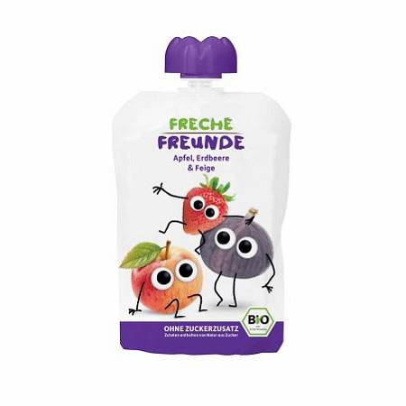 Mousse de jus pour enfants pomme fraise myrtille framboise 100g EKO ERDBAR
