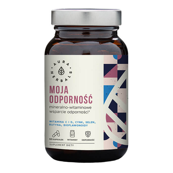 Ma résistance aux minéraux et aux vitamines pour soutenir le système immunitaire 60 gélules 41 g d'AURA HERBALS