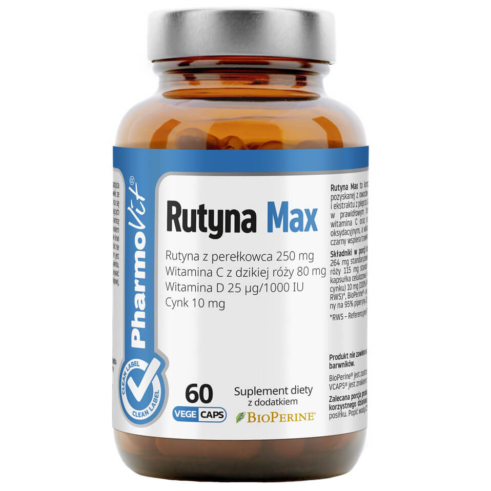 Max rutine de coléoptère perlé Vitamine C d'églantine vitamine D et zinc 60 gélules PHARMOVIT