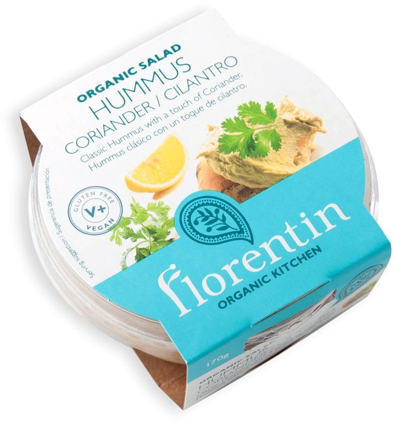 Houmous à la coriandre et jus de citron sans gluten BIO 170 g - FLORENTIN