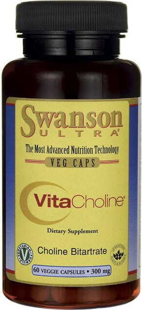 Vitacholine bitartrate de choline 300mg 60 gélules de SWANSON
