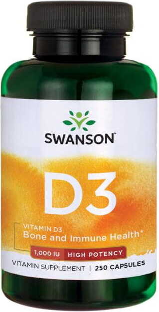 Vitamine D3 1000 ui vitamine D - 3 gélules 250 SWANSON