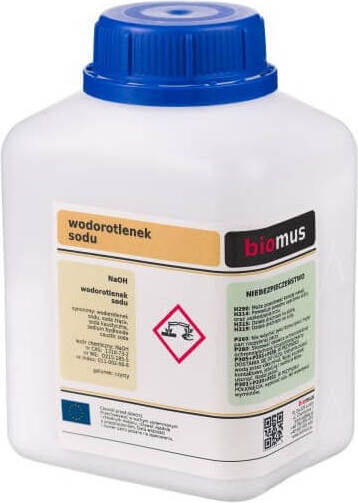 Hydroxyde de sodium, soude caustique, granulés 500g BIOMUS