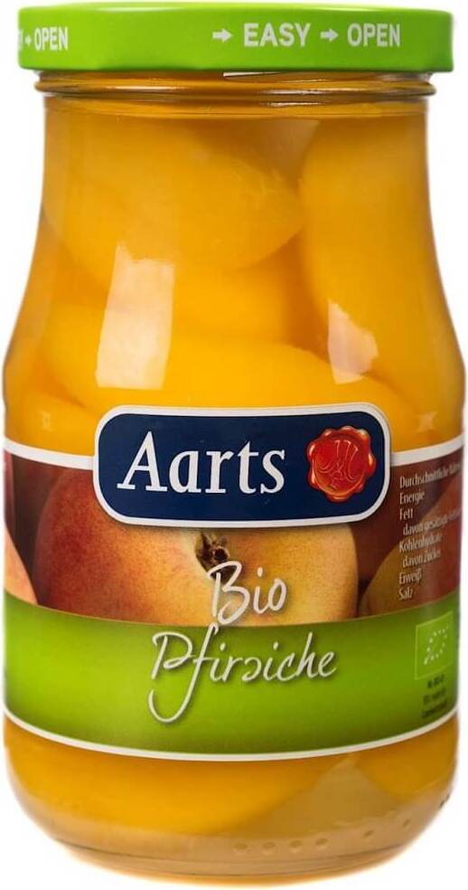 Tranches de pêches au sirop léger BIO 350 g - AARTS