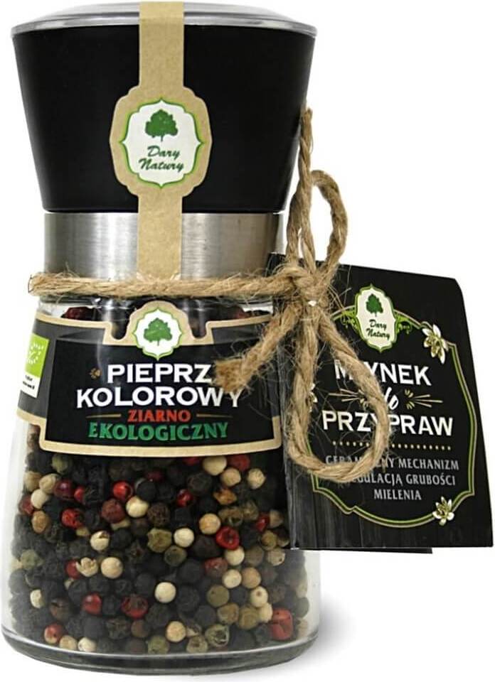Poivre en grains colorés en moulin BIO 80 g - CADEAUX DE LA NATURE