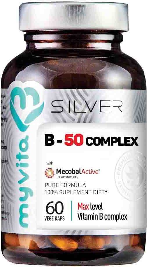 Vitamines B avec méthylcobalamine B - 50 complexe mecobalactive 60 gélules MYVITA SILVER PURE