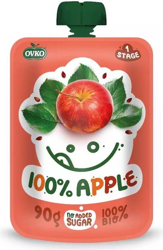 Purée de pomme après 6 mois d'âge BIO 90 g OVKO