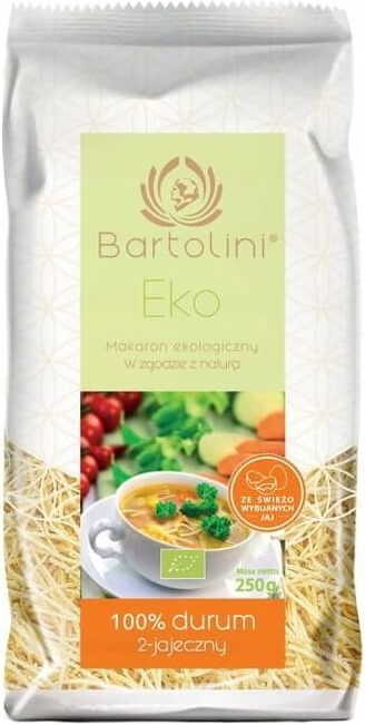 Pâtes de blé dur 2 - morceaux d'œufs, moyen BIO 250 g BARTOLINI