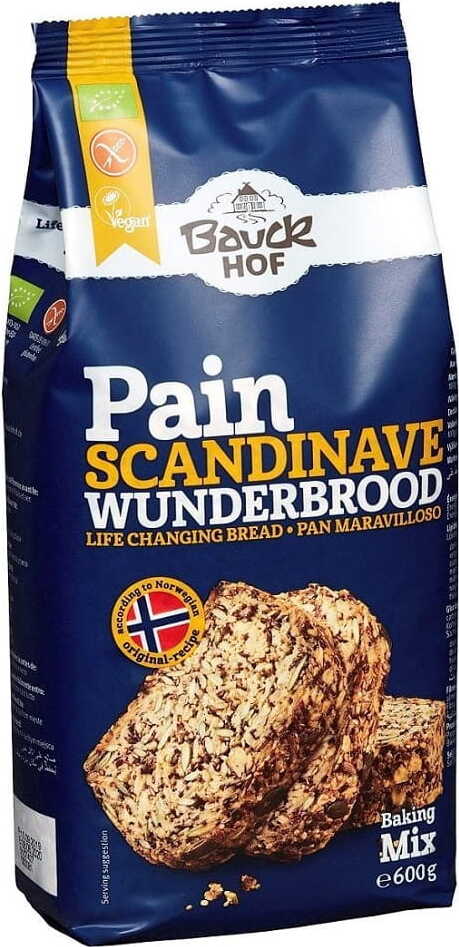 Mélange pour pain à l'avoine à grains entiers avec l'ajout de flocons d'avoine et de graines sans gluten BIO 600 g - BAUCK HOF