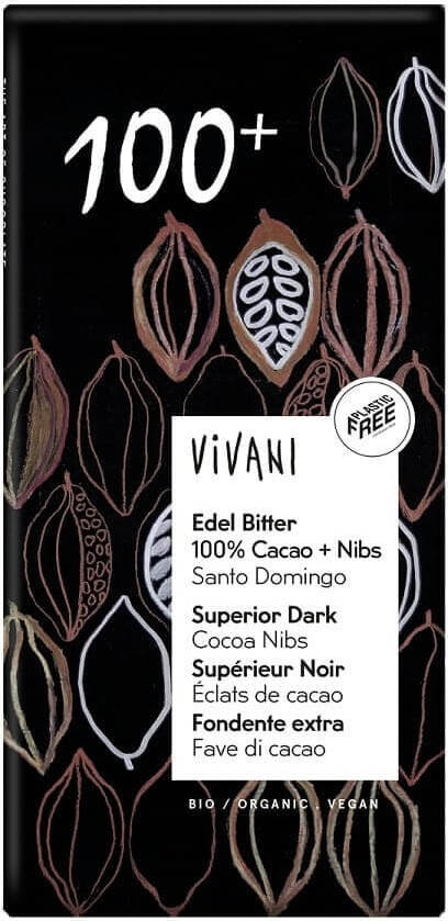Tablette amère BIO 100% cacao 80 g - VIVANI