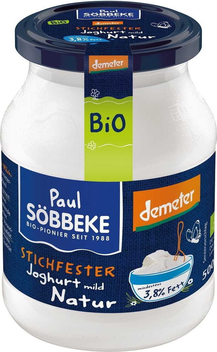 Yaourt nature (38% M.G.L.) BIO 500 g (pot) - SOBBEKE