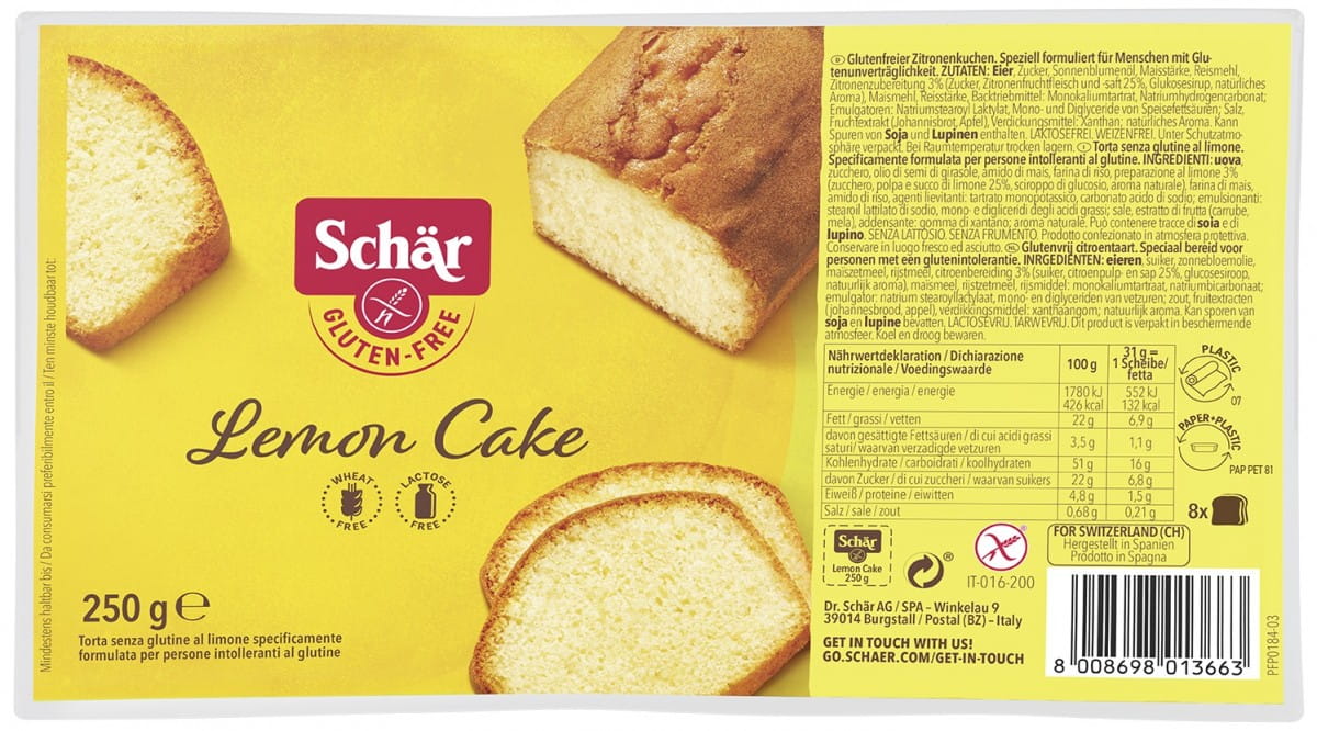 Gâteau au citron sans gluten gâteau au citron 250 g SCHÄR