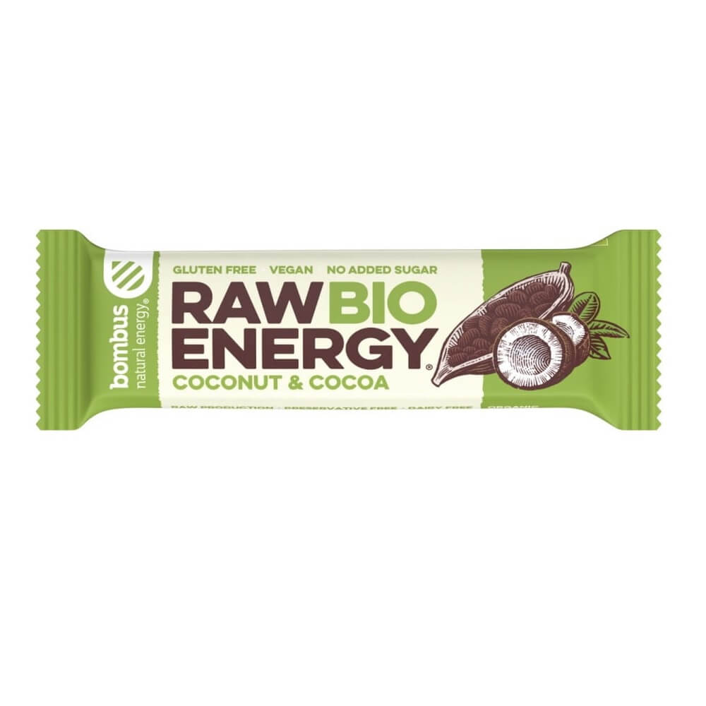 Barre énergétique crue BIO cacao cacao sans gluten 50 g BOMBUS