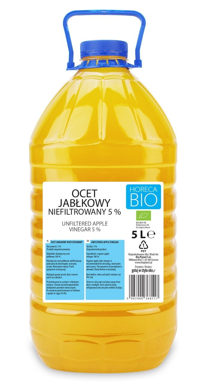 Vinaigre de cidre BIO non filtré 5% 5000 ml - HORECA